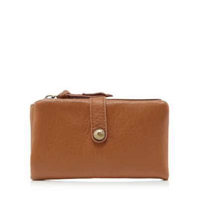 Tan soft leather-effect purse